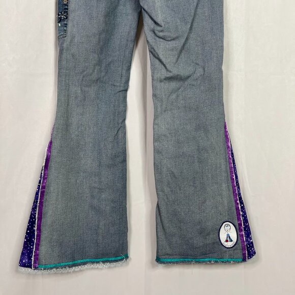 White House Black Market Noir Custom Day of the Dead Inspired Flare Jeans 6R - Picture 7 of 14